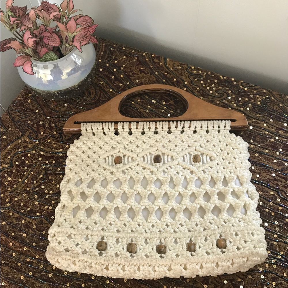 ✨ Vintage Handmade Macrame Purse